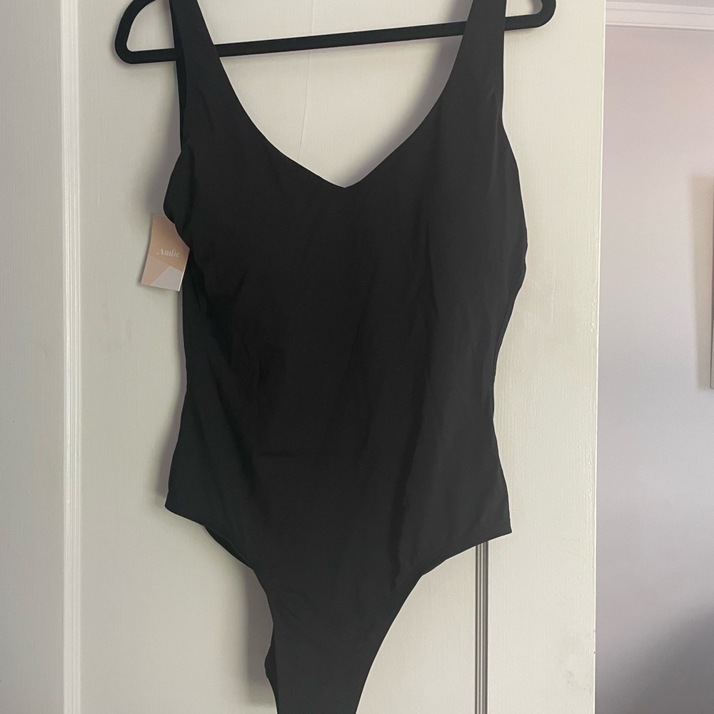 Andie Swim Tulum Suit in Black. NWT